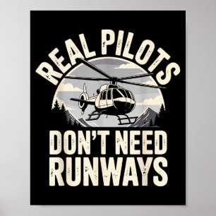 Funny Helicopter Lot Art For Men Women Flying Heli Poster