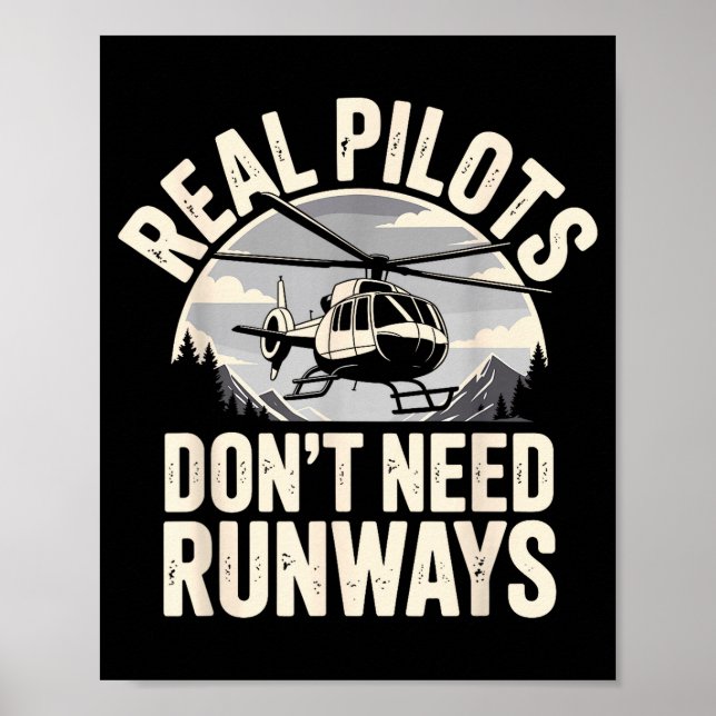 Funny Helicopter Lot Art For Men Women Flying Heli Poster (Front)