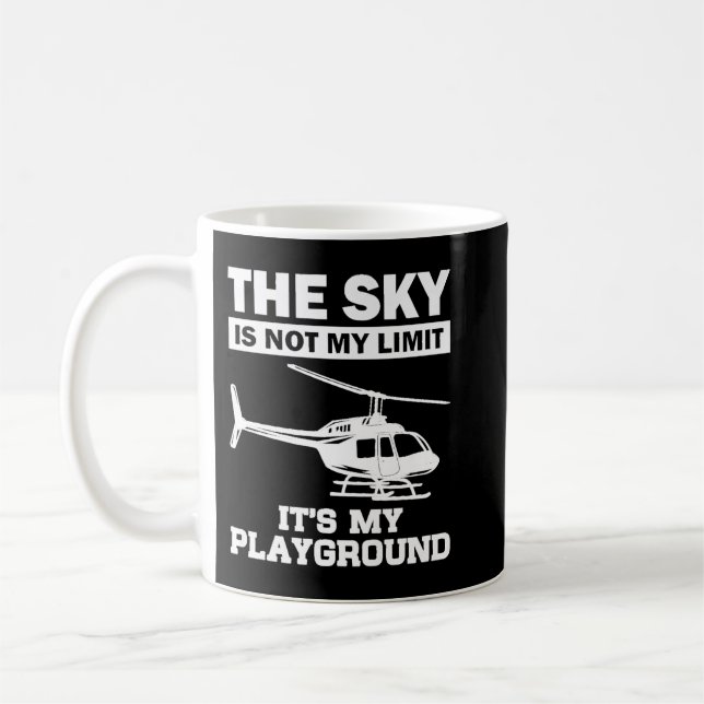 Funny Helicopter Pilot Gift For Men Women Chopper  Coffee Mug (Left)
