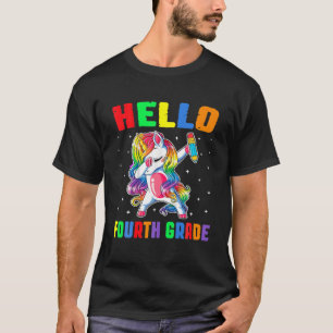 Funny Hello 4Th Grade Unicorn Dabbing Back To Scho T-Shirt