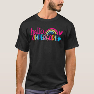 Funny Hello Kindergarten Heart Teacher Student Bac T-Shirt