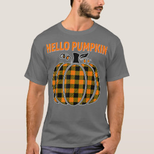 Funny Hello Pumpkin Season Autumn Halloween Thankf T-Shirt