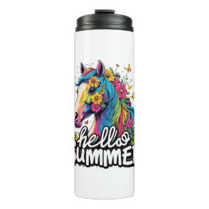 Funny Hello Summer Horse Thermal Tumbler