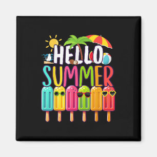 Funny Hello Summer Vacation Popsicle Ice Lolly Ice Magnet