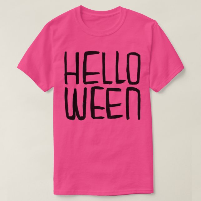 Funny Hello Ween Typography Helloween for Hallowee T-Shirt (Design Front)