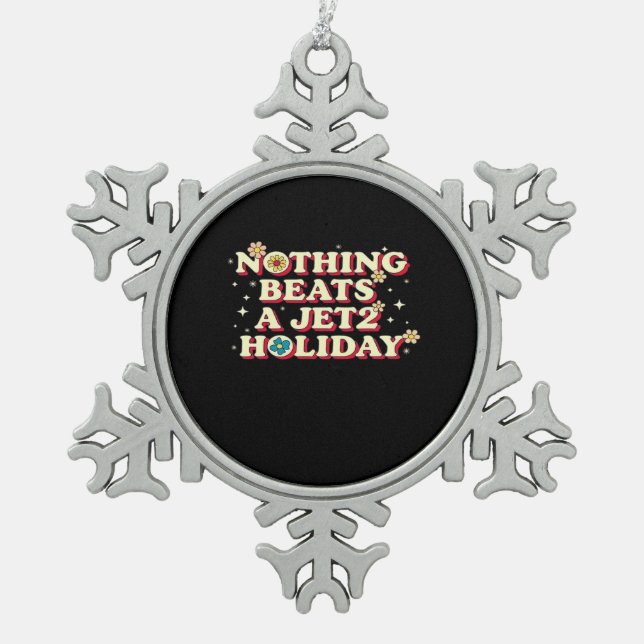 Funny Help  Snowflake Pewter Christmas Ornament (Front)