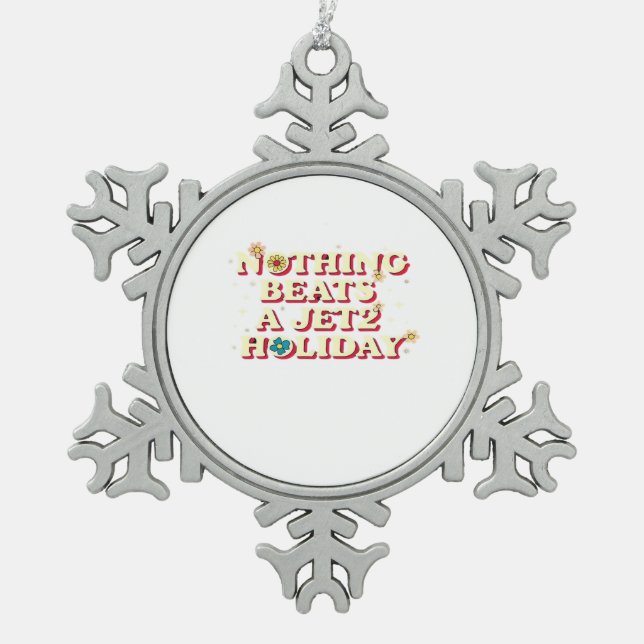 Funny Help  Snowflake Pewter Christmas Ornament (Front)