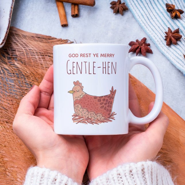 Funny Hen Chicken Christmas Pun Coffee Mug (Creator Uploaded)