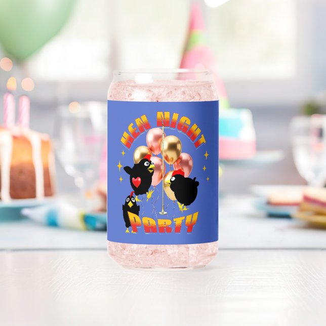 Funny Hen Night Party Chickens Design Can Glass (Insitu (Birthday))