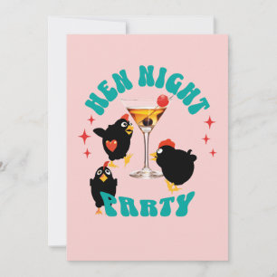 Funny Hen Night Party Chickens Design Invitation