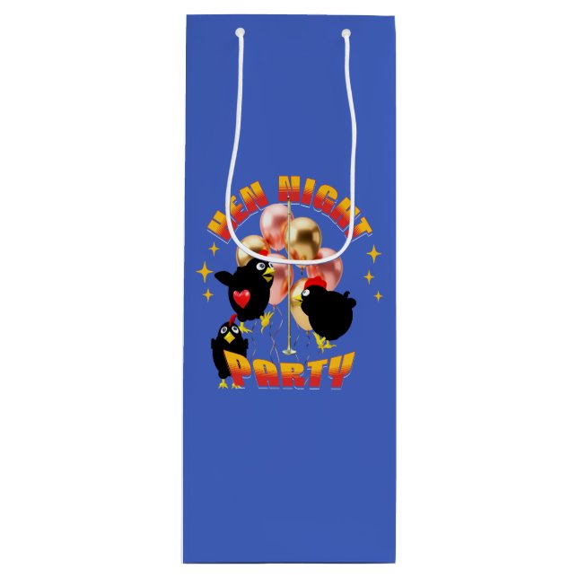 Funny Hen Night Party Chickens Design Wine Gift Bag (Front)