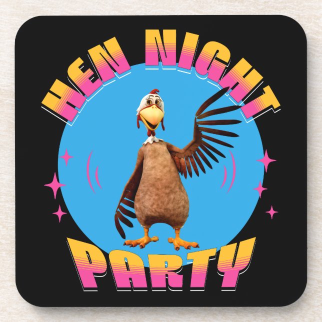 Funny Hens Night Chicken Party Humour Coaster (Front)