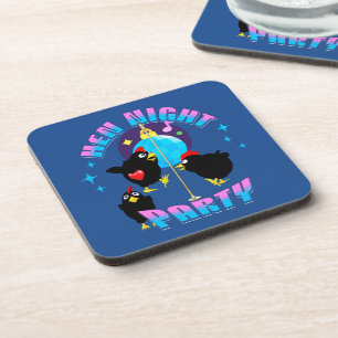 Funny Hens Night Chicken Party Humour Coaster