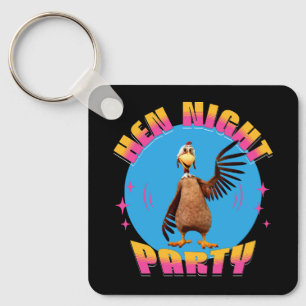 Funny Hens Night Chicken Party Humour Key Ring