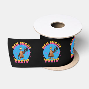 Funny Hens Night Chicken Party Humour Satin Ribbon