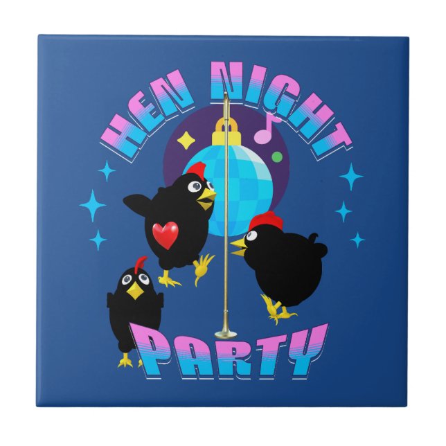 Funny Hens Night Chicken Party Humour Tile (Front)
