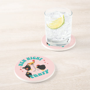 Funny Hens Night Party Funny Chicken Coaster