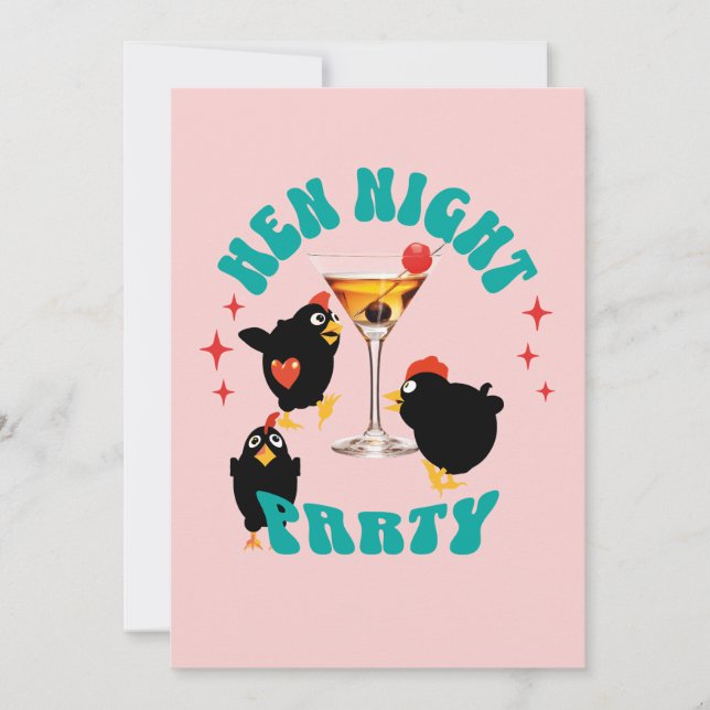 Funny Hens Night Party Funny Chicken  Invitation (Front)