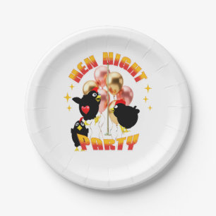 Funny Hens Night Party Funny Chicken  Paper Plate