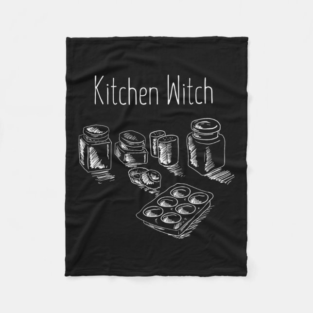 Funny Herbalist Kitchen Witch Halloween Cooking Ch Fleece Blanket (Front)