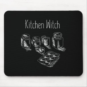 Funny Herbalist Kitchen Witch Halloween Cooking Ch Mouse Mat