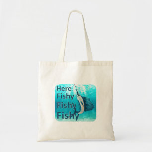 Funny Here Fish Fishy Fishy Sailfish Tote Bag
