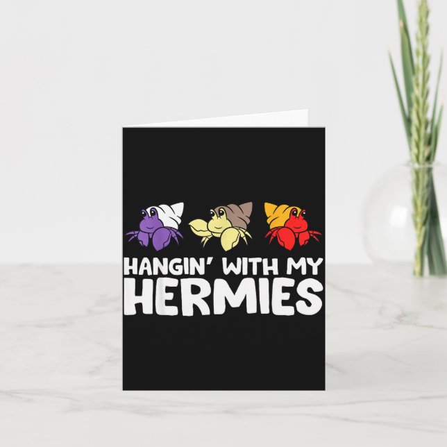 Funny Hermit Crabs Lover Hermit Crab Owner - Black Card (Front)