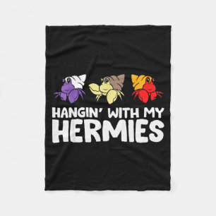 Funny Hermit Crabs Lover Hermit Crab Owner - Black Fleece Blanket