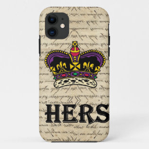 Funny hers text & crown iPhone 11 case