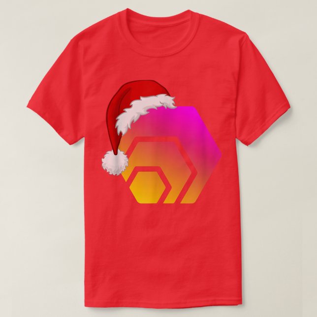 Funny HEX Crypto & Christmas Hat, Funny HEX with S T-Shirt (Design Front)