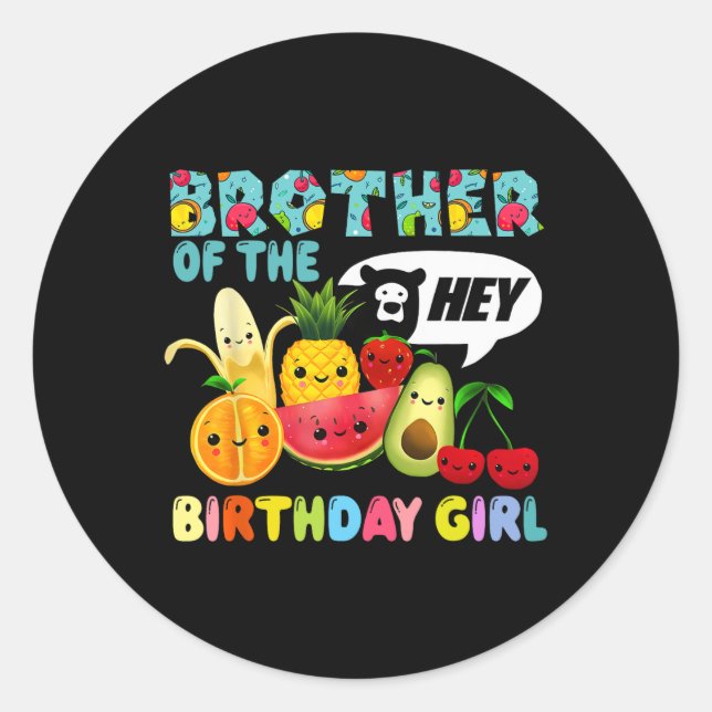 Funny Hey Bear Family Of The Birthday Girl Dancing Classic Round Sticker (Front)