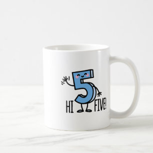 Funny Hi Five! High Hand Hello Wave Number 5 Kids  Coffee Mug