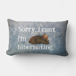 Funny Hibernating Bear Lumbar Cushion
