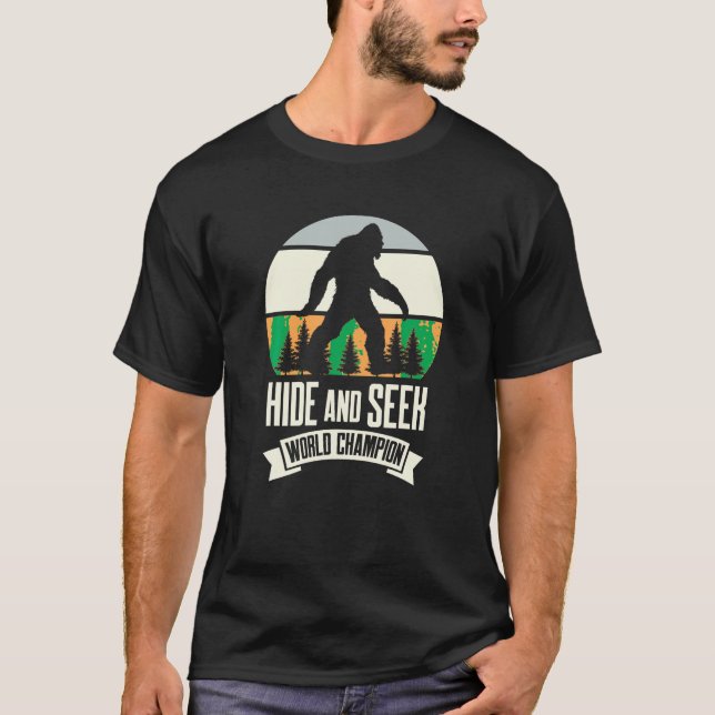 Funny Hide and Seek World Champion Sasquatch Vinta T-Shirt (Front)