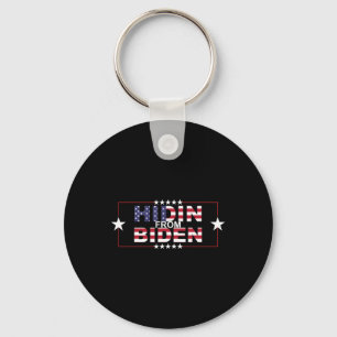 Funny Hidin From Biden - Anti Joe - Pro Trump  Key Ring