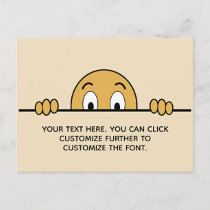 Funny Hiding Face Add Your Text Postcard