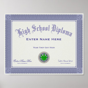 Funny High School Diploma Poster