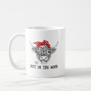 Funny Highland Cow Bandanna Not In The Mood Wester Coffee Mug