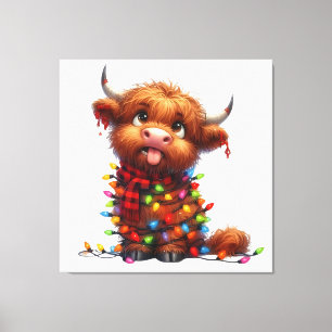 Funny Highland Cow Canvas Print
