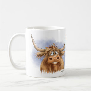Funny Highland Cow cartoon Coffee Mug