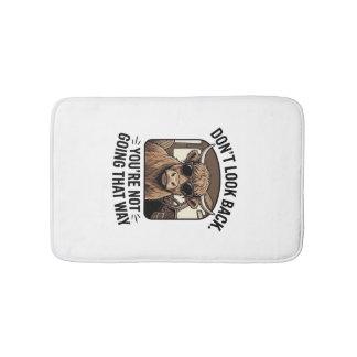 Funny Highland Cow Don’t Look Back Retro Bath Mat