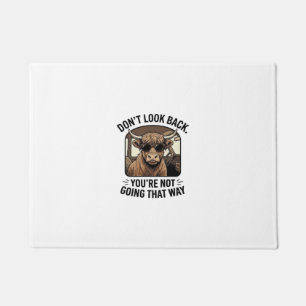 Funny Highland Cow Don’t Look Back Retro Doormat