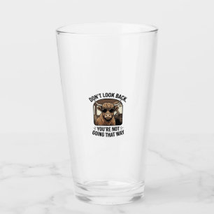 Funny Highland Cow Don’t Look Back Retro Glass