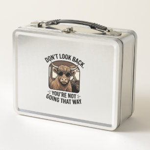Funny Highland Cow Don’t Look Back Retro Metal Lunch Box