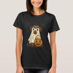 Funny Highland Cow Ghost Costume Spooky Halloween T-Shirt