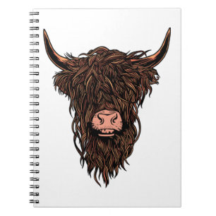 Funny Highland Cow Head Notebook