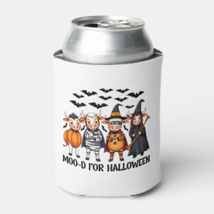 Funny Highland Cow Moo-d for Halloween Can Cooler