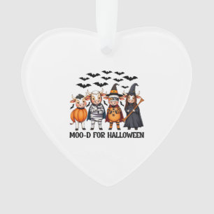 Funny Highland Cow Moo-d for Halloween Ornament