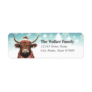 Funny Highland Cow Return Address Labels