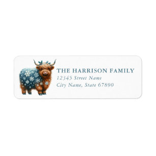 Funny Highland Cow Return Address Labels